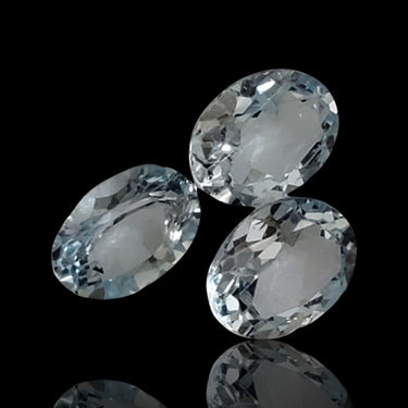 6Ct 3Pcs Natural Blue Topaz Faceted Lot. Size is 9x7mm each.